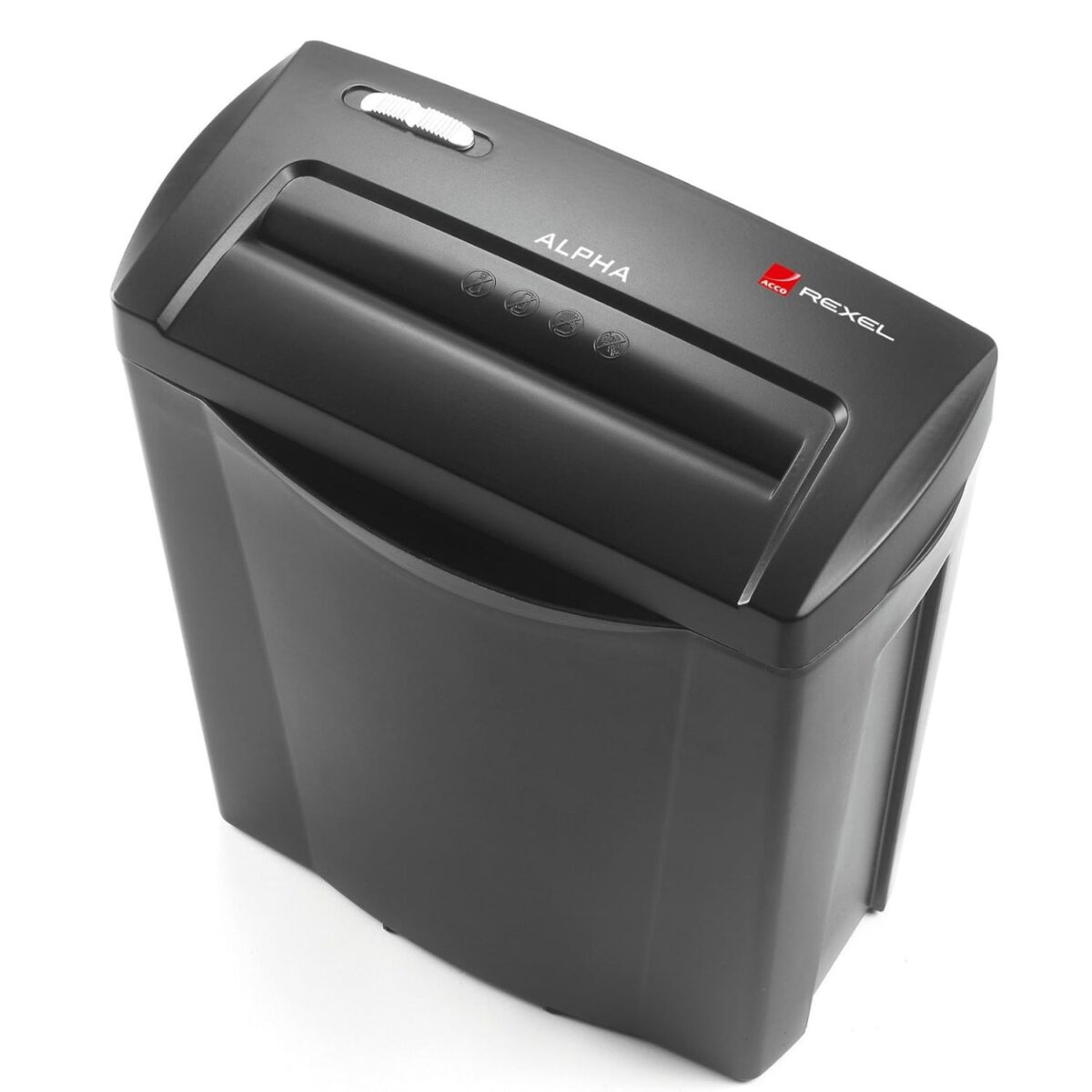Rexel 14 Liters Alpha Shredder, Cross Cut, Compact Design, Easy Lift-Off Bin, Color Black Model – 2102023 – 1 Year Warranty. - Image 1