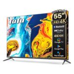 TuTu 55 Inch Smart TV, 4K UHD Google TV, Bezelless Design, Voice Control, Screen Projection, Dolyby Audio, Color Black Model – G55QU – 1 Year Warranty.