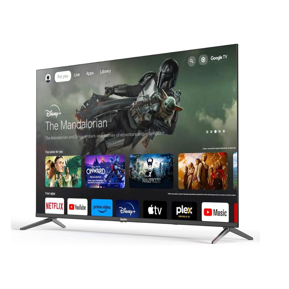 TuTu 65 Inch Smart TV, 4K UHD Google TV, Bezelless Design, Voice Control, Screen Projection, Dolyby Audio, Color Black Model – G65QU – 1 Year Warranty. - Image 4