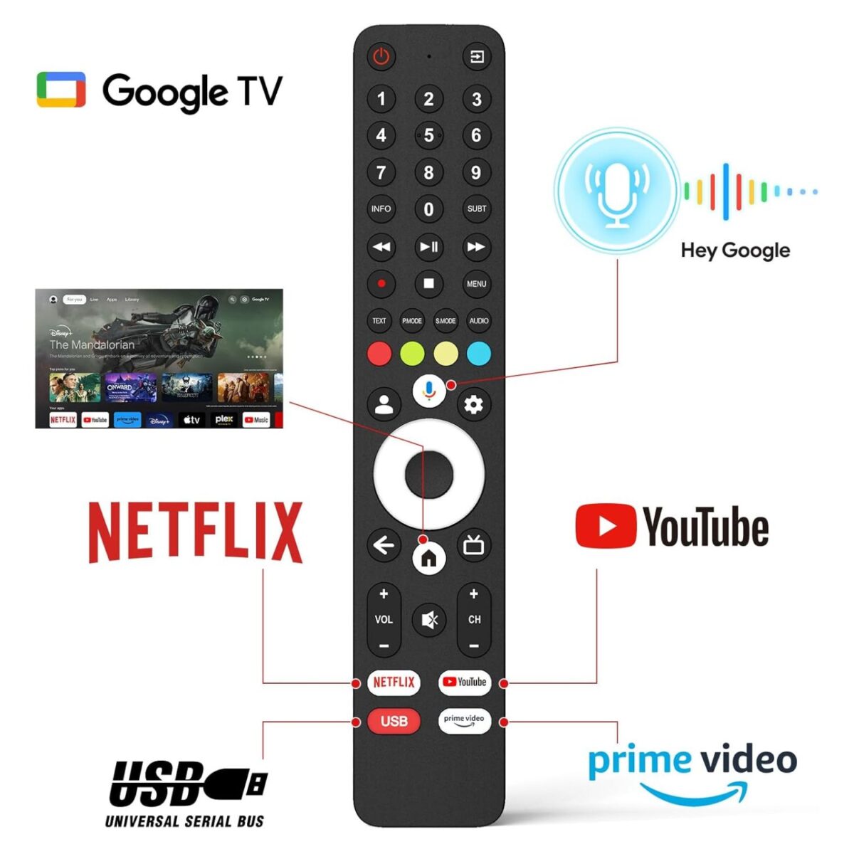 TuTu 65 Inch Smart TV, 4K UHD Google TV, Bezelless Design, Voice Control, Screen Projection, Dolyby Audio, Color Black Model – G65QU – 1 Year Warranty. - Image 5