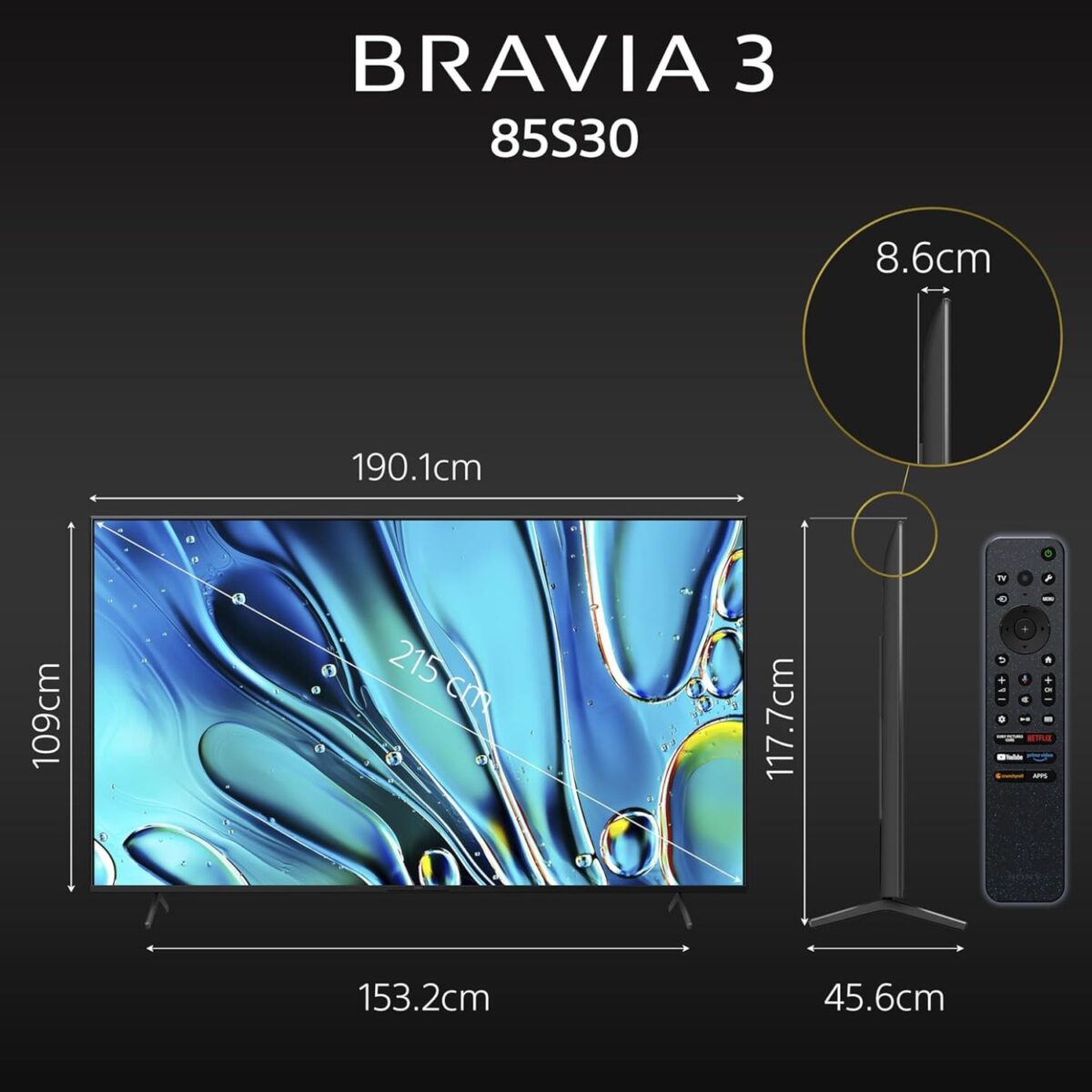 Sony 85 Inch 4K HDR Smart TV, BRAVIA 3 Series, Google TV, Dolby Vision Atmos, Color Black 2024 Model – K-85S30 – 1 Year Warranty - Image 5