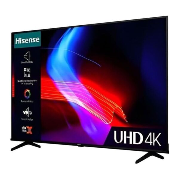 Hisense 55 Inch 4K UHD Smart TV, VIDAA Operating System, Color Black Model – 55A62NS – 1 Year Warranty.