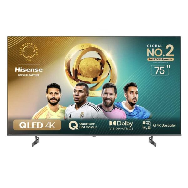 Hisense 75 Inch QLED 4K Smart TV, Series Q6N, VIDAA Operating System, Dolby Vision Atmos,Color Black (2024) Model – 75Q6N – 1 Year Warranty.