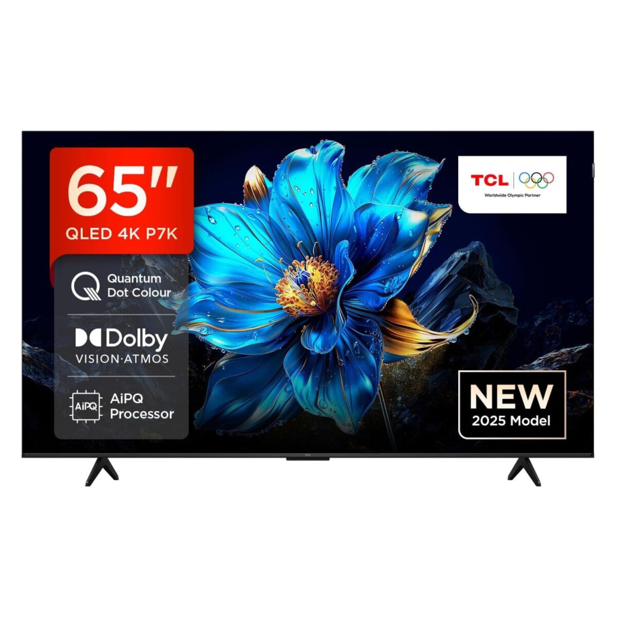 TCL 65 Inch 4K QLED Smart TV, P7K Series, Google TV, Dolby Atmos, Dolby Vision, HDR10+, Color Black Model – 65P7K – 1 Year Warranty. - Image 1