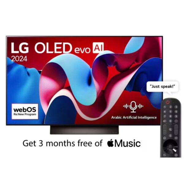 LG 65 Inch 4K Smart TV, OLED evo C4, Magic Remote, Dolby Vision, WebOS24, (2024 Model), Color Black Model – OLED65C46LA – 1 Year Warranty.