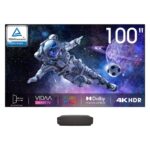 Hisense 100 Inch Smart Laser TV, 4K UHD, Dolby Vision, VIDAA TV, Color Black Model – 100L5 – 1 Year Warranty.