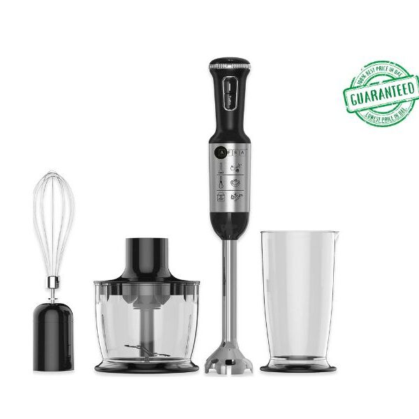 AFRA Japan 1200Watt Hand Blender Set 4 in 1 Black/Silver Model AF-1240BLSSET | 1 Year Full Warranty