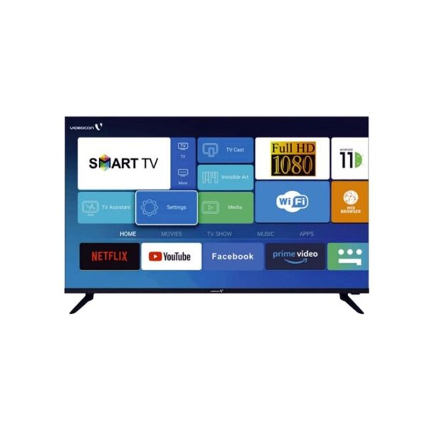 Videocon 32 Inch Smart TV Full HD Android 11 Official With Google Assistant Google Play Netflix YouTube Shahid Built in Bluetooth Wi-Fi Black Model – E32EL1100 – 1 Years Warranty.
