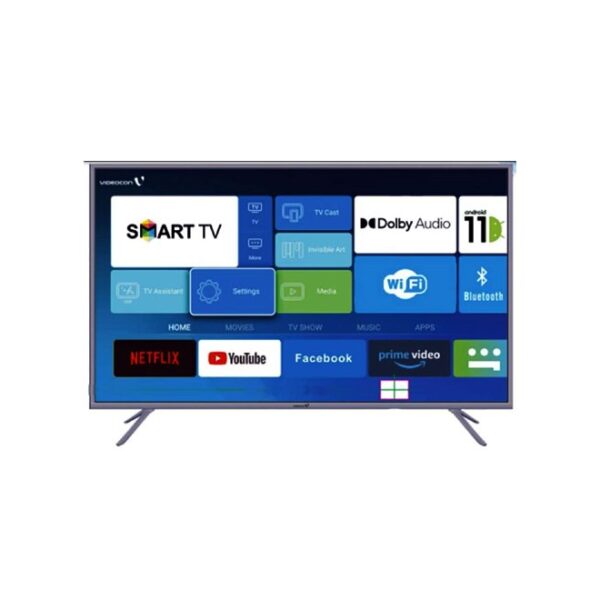 Videocon 65 Inch Smart TV 4K UHD Android 11 Google Play, Netflix, YouTube, Shahid, Built in Bluetooth & Wi-Fi Black Model – AAEE65EP1100D1-1 Years Full Warranty