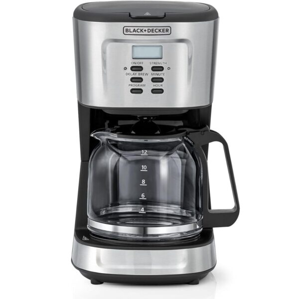 BLACK+DECKER 900W 12 Cup Programmable Coffee Maker Keep Warm Function LCD Display Auto Shut-Off Black Model DCM85-B5 | 1 Year Warranty