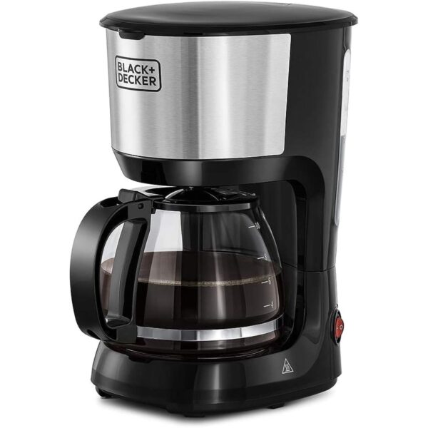 Black+Decker 750W 10 Cup Coffee Maker/Coffee Machine With Glass Carafe For Drip Coffee Silver/Black Model – DCM750S-B5 – 1 Year Warranty