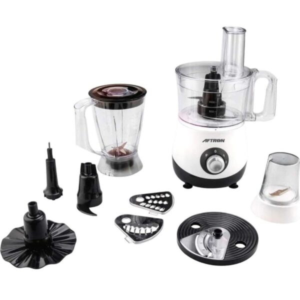 Aftron, 700W 7 in 1 Food Processor Multifunction Double safety lock Silver/Black Model – AFFP7050N – 1 Year Warranty.