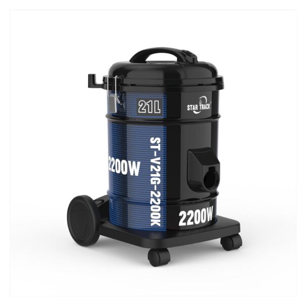 STAR TRACK 2200W Vacuum Cleaner, 21L Drum, High Suction & Blower Power, Floor Brush, Ideal for Home & Office, 7m Cable, Telescopic Tube, 100% Copper Motor for Powerful & Efficient Cleaning Model -ST- V21G – 2200K – 1 Year Warranty