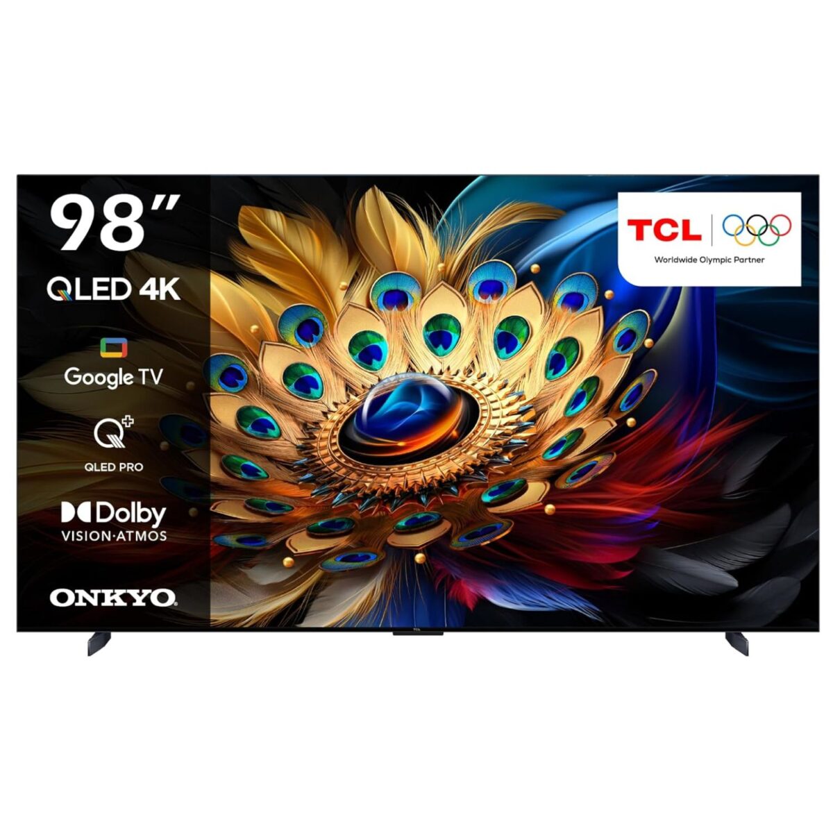 TCL 98 Inch 4K QLED Pro HDR 10+ Smart Google TV, Dolby Vision Atmos, Slim and Uni-body Design (2024 Model) Black Model 98C655 | 1 Year Warranty - Image 1