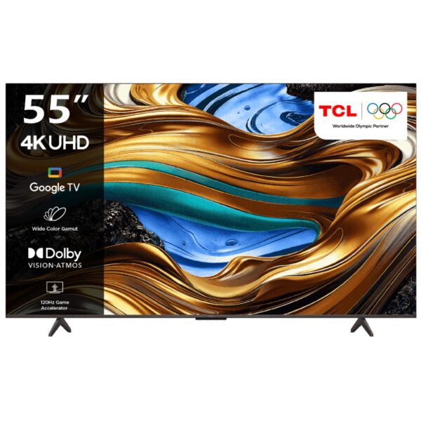 TCL 55 Inch 4K Ultra HD Google 4K Smart Android TV (2024 Model) Black Model 55P755 | 1 Year Warranty