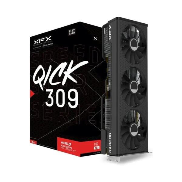 XFX Speedster QICK 309 AMD Radeon RX 7600XTM 16GB GDDR Gaming Graphics Black – RX-76TQICKBP