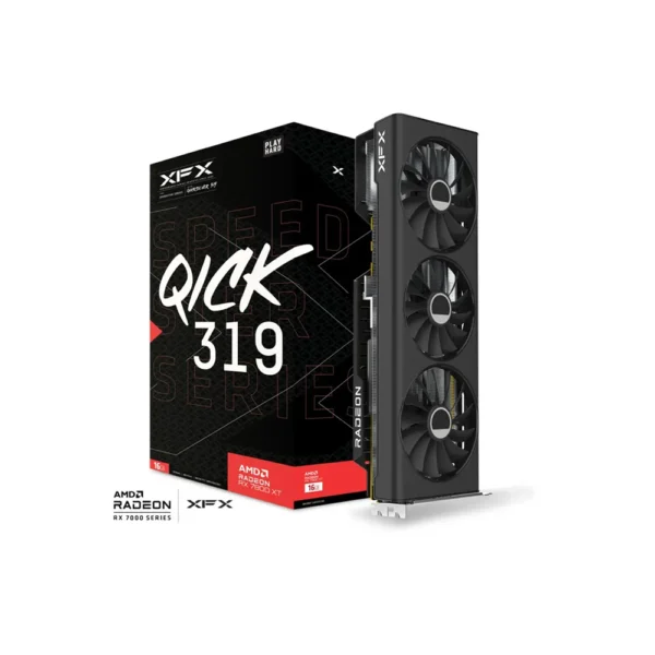 XFX Speedster QICK 319 Radeon RX 7800 XT Core Gaming Graphics Card, 16GB GDDR6, Black – RX-78TQICKF9