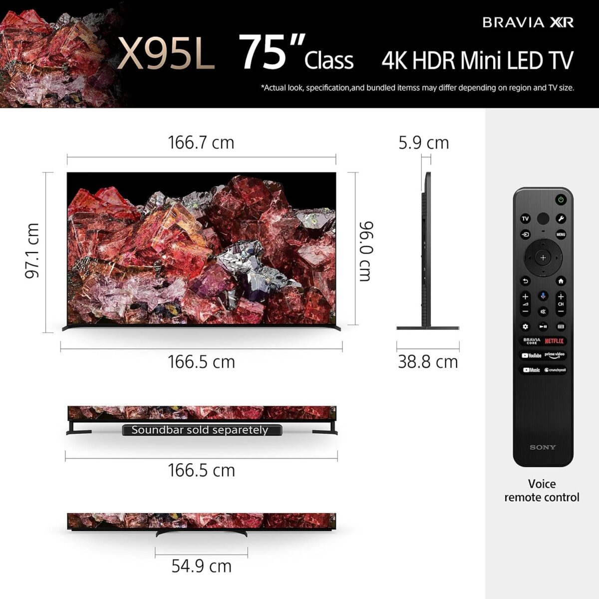Sony 75 Inch LED 4K UHD Smart Google TV (X95L Series) Black Model XR-75X95L | 1 Year Full Warranty - Image 6