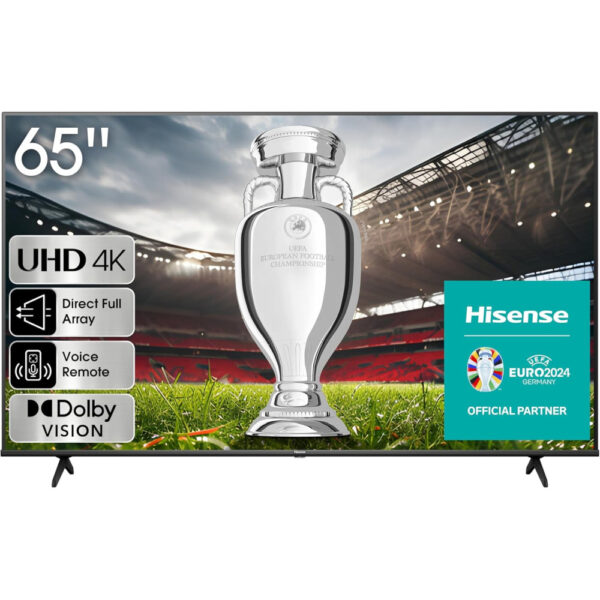 Hisense 65 Inch UHD 4K Smart TV VIDAA Dolby DTS HD Sound High Contrast YouTube, Netflix Shahid OSN Color Black Model – 65A6K – 1 Year Warranty.