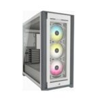 Corsair iCUE 5000X RGB Tempered Glass Mid-Tower ATX PC Gaming Case with 3x120mm RGB Fans – White