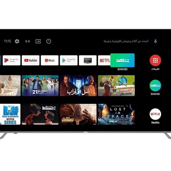 Haier 65 Inch 4K UHD Smart TV Android Official With Google Assistant, Google Play, Netflix, YouTube, Shahid, Wi-Fi, Bluetooth, Color Black Model-H65S6UG | 1 Year Full Warranty