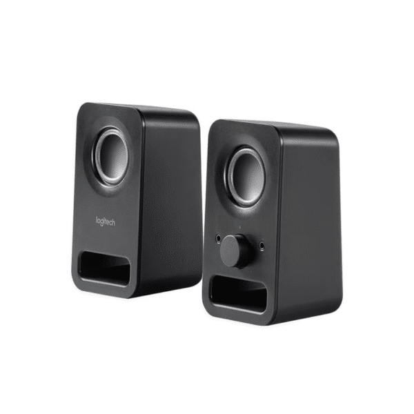 Logitech Z150 Compact Multimedia Stereo Speaker 3.5mm Audio Input, Integrated Controls, Headphone Jack, Computer/Smartphone/Tablet/Music Player Midnight Black