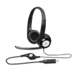 Logitech H390 Wired Headset, Stereo Headphones with Noise Cancelling Microphone, USB, In Line Controls, PC/Mac/Laptop BLACK 981-0000406, ClearChat, 1 Pack