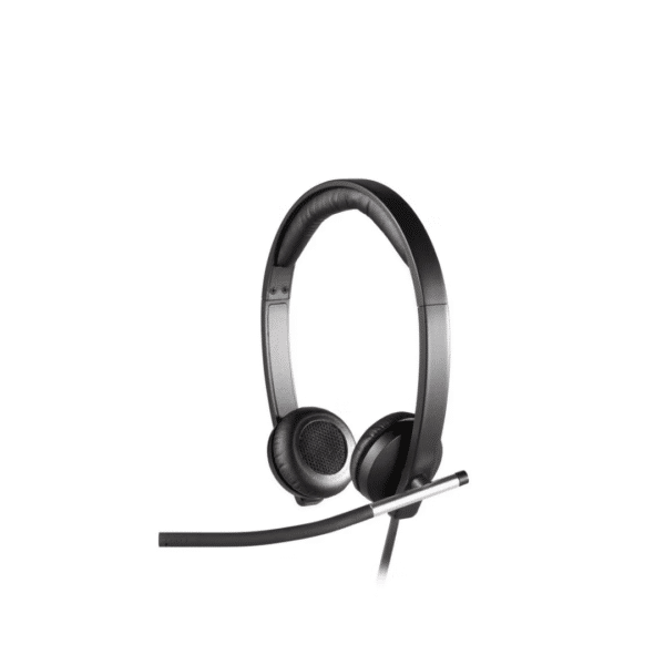Logitech H650e Wired Headset, Mono Headphone with Noise-Cancelling Microphone, USB, In-Line Controls, Indicator LED, PC/Mac/Laptop