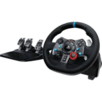 Logitech G29 Driving Force Racing Wheel and Floor Pedals, Real Force Feedback, Stainless Steel Paddle Shifters, Leather Steering Wheel Cover for PS5, PS4, PC, Mac