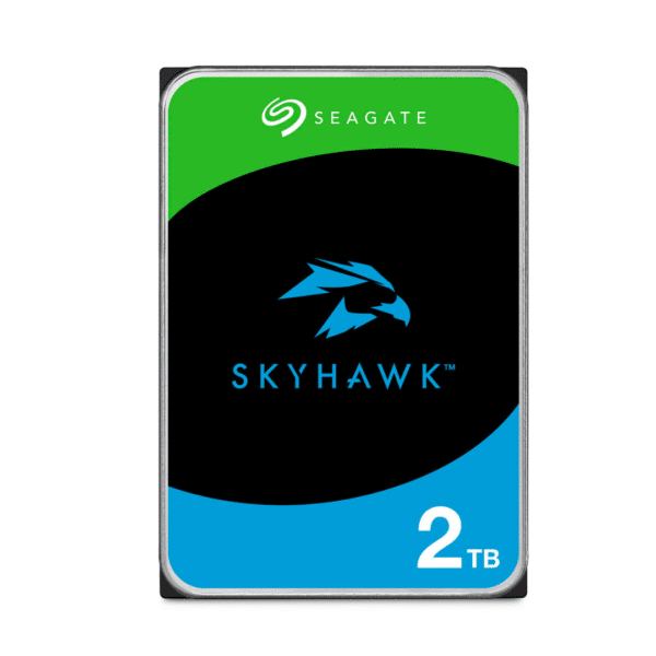 Seagate 2TB SkyHawk Surveillance SATA III 3.5″ Internal Hard Drive, 256MB Cache, 5400 RPM, Up to 180 MB/s Sustained Transfer Rates, 1 Million Hours MTBF, Supports up to 64 HD Cameras | ST2000VX017