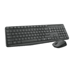 Logitech MK235 Wireless Keyboard and Mouse Combo for Windows, 2.4 GHz Wireless with Unifying USB-Receiver, Wireless Mouse, 15 FN Keys, 3-Year Battery Life, PC/Laptop, Arabic/English Layout – Black