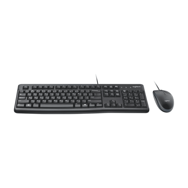 Logitech MK120 Wired Keyboard and Mouse for Windows, Optical Wired Mouse, USB Plug and Play, Full Size, PC/Laptop, English/Arabic Layout Black, 920-002546