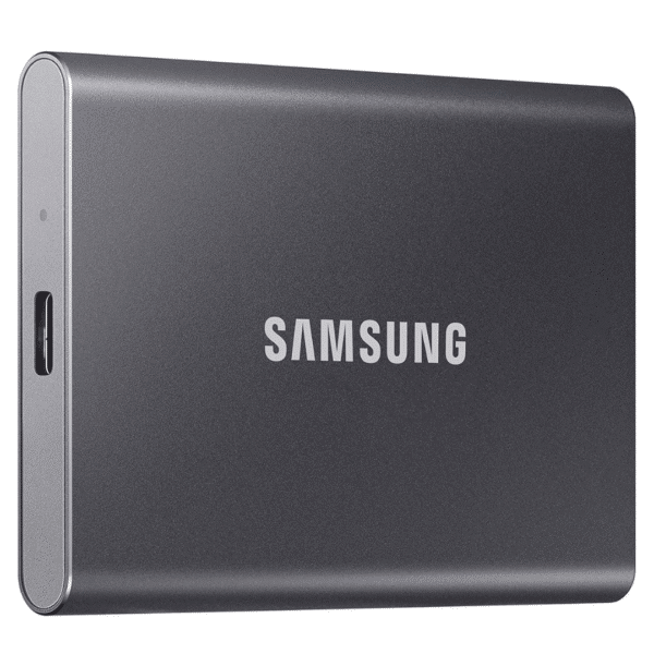 Samsung T7 1TB USB 3.2 Gen.2 Portable SSD, Up to 1,050MB/sec Read & Up to 1,000 MB/sec Write Speeds, 256-Bit AES Hardware Encryption, AES 256-Bit,Titanium Grey | MU-PC1T0T/WW