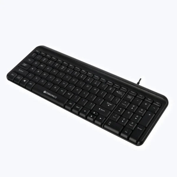 Zebronics Zeb-Glide USB Wired Multimedia Keyboard for PC/Laptop with Rupee Symbol Key, Plug & Play, Gold Plated USB Connector
