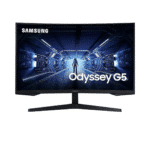 Samsung 27″ Odyssey G5 LC27G55, 1000R Curved Gaming Monitor with 144Hz Refresh Rate & 1ms Response Time, WQHD Resolution, AMD FreeSync Premium – LC27G55TQBMXUE Black