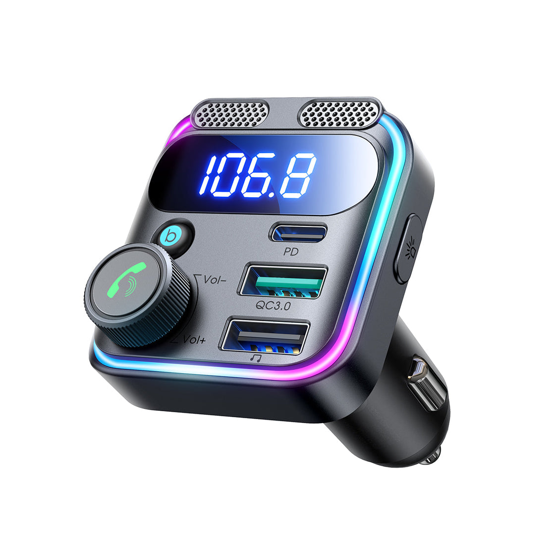 JR-CCB01 48W Dual-Mic Car Wireless FM Transmitter-B2B