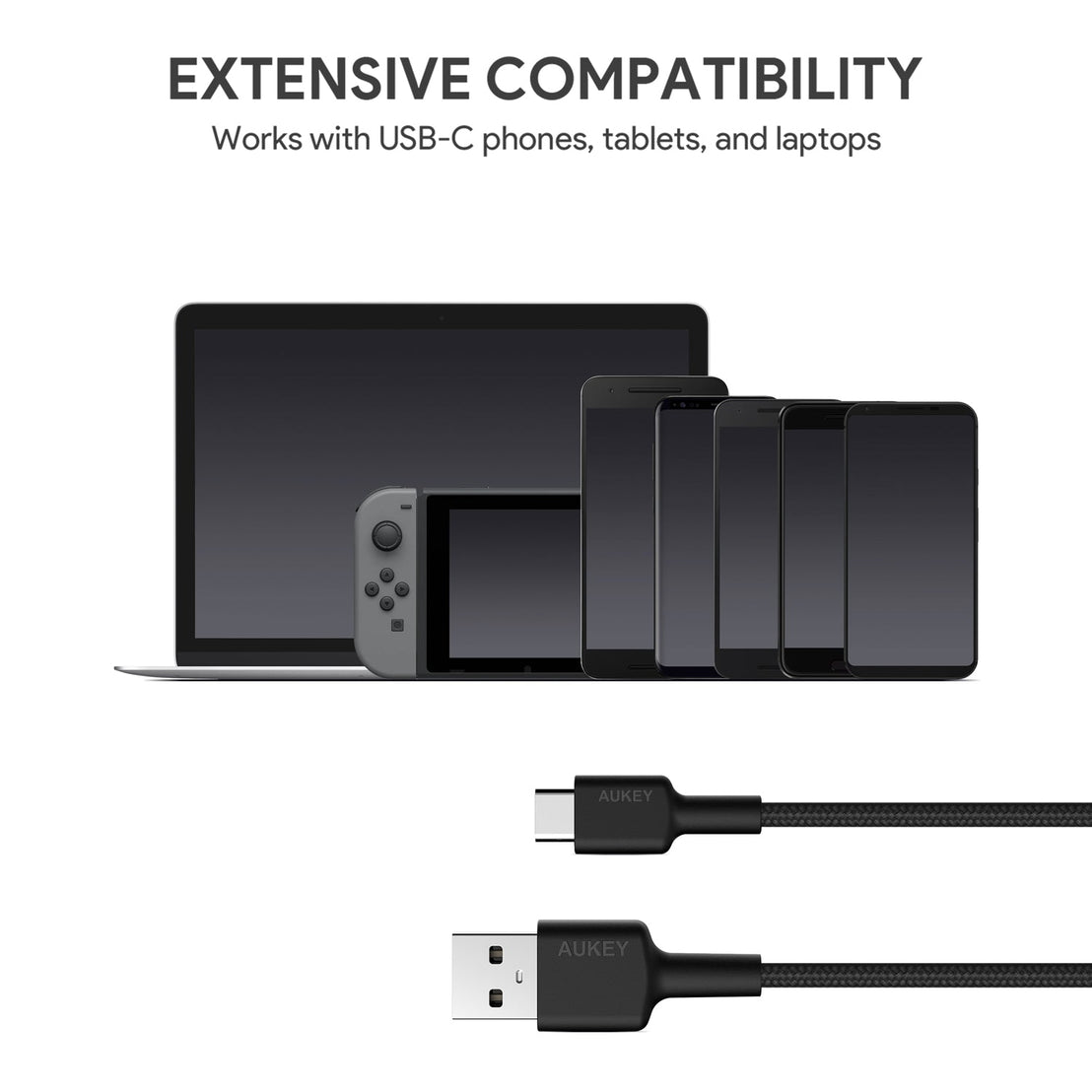 AUKEY CB-CD30 0.9m USB-A to C Cable