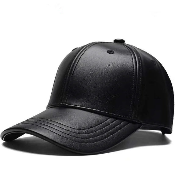 Sleek Streetwear: PU Leather Baseball Cap for Urban Hip Hop Vibes (SS-429)