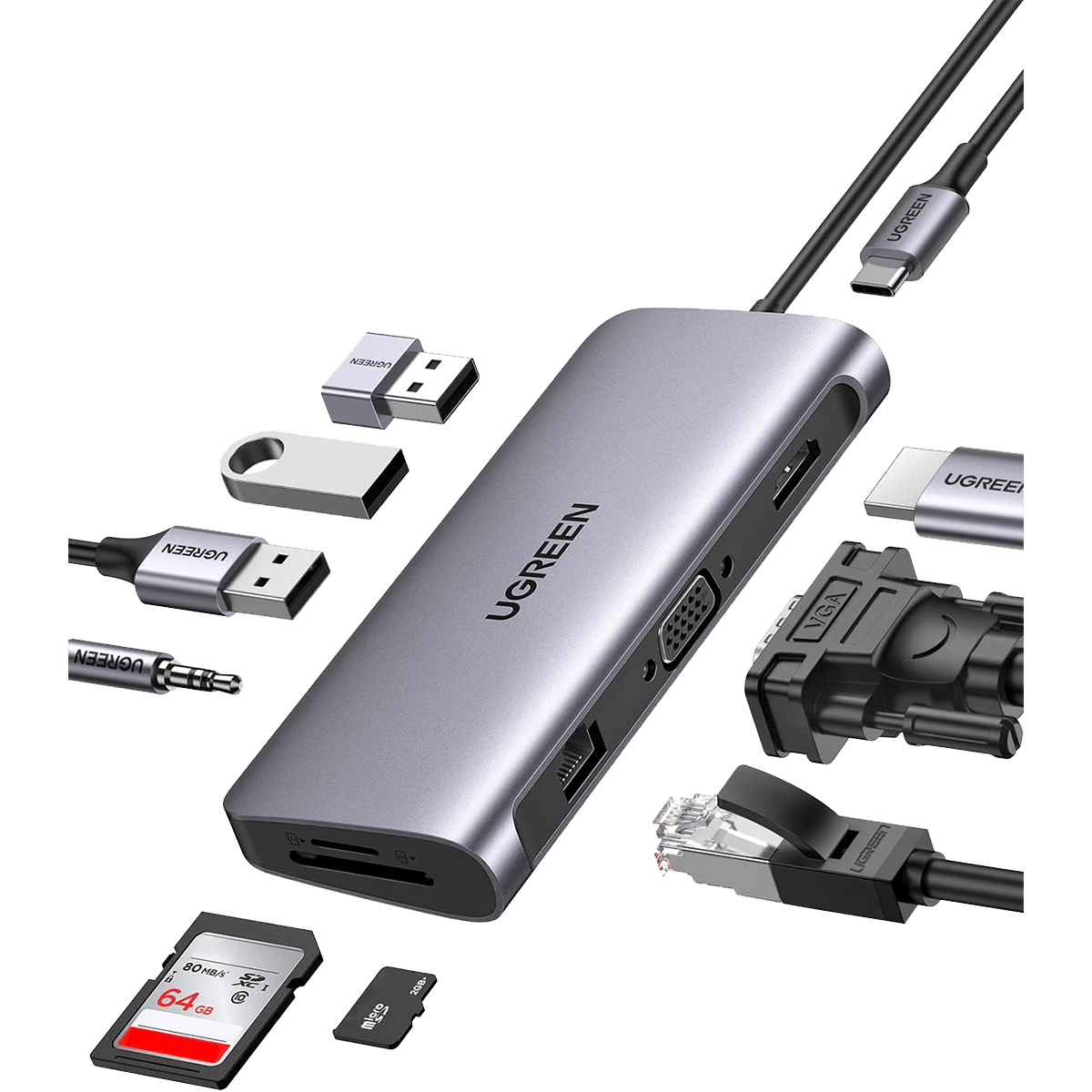 UGREEN 10-in-1 4K HDMI USB C Hub