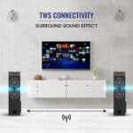 Dyanora Fusion 90 Watt Bluetooth Battery Powered Tower Speaker with TWS Connectivity, Aux/FM/USB/Bluetooth 5.0/ SD Card and Karaoke Support (Black) - Image 5