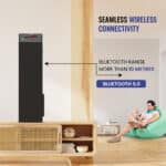 Dyanora Fusion 90 Watt Bluetooth Battery Powered Tower Speaker with TWS Connectivity, Aux/FM/USB/Bluetooth 5.0/ SD Card and Karaoke Support (Oak Wood) - Image 6