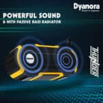 Dyanora Thunder DY-BT10-01 10W (2 * 5W) Bluetooth Speaker Ultra Clear Audio & Passive bass Radiator, Bluetooth V5.0, Upto 7 hrs of Play time (Black – Yellow) - Image 3