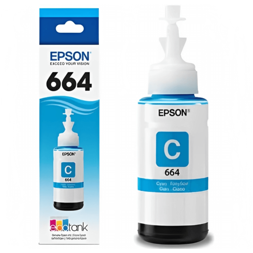 1-106.png Epson 664 Cyan Ink Bottle (Original) – 70ml - Image 1