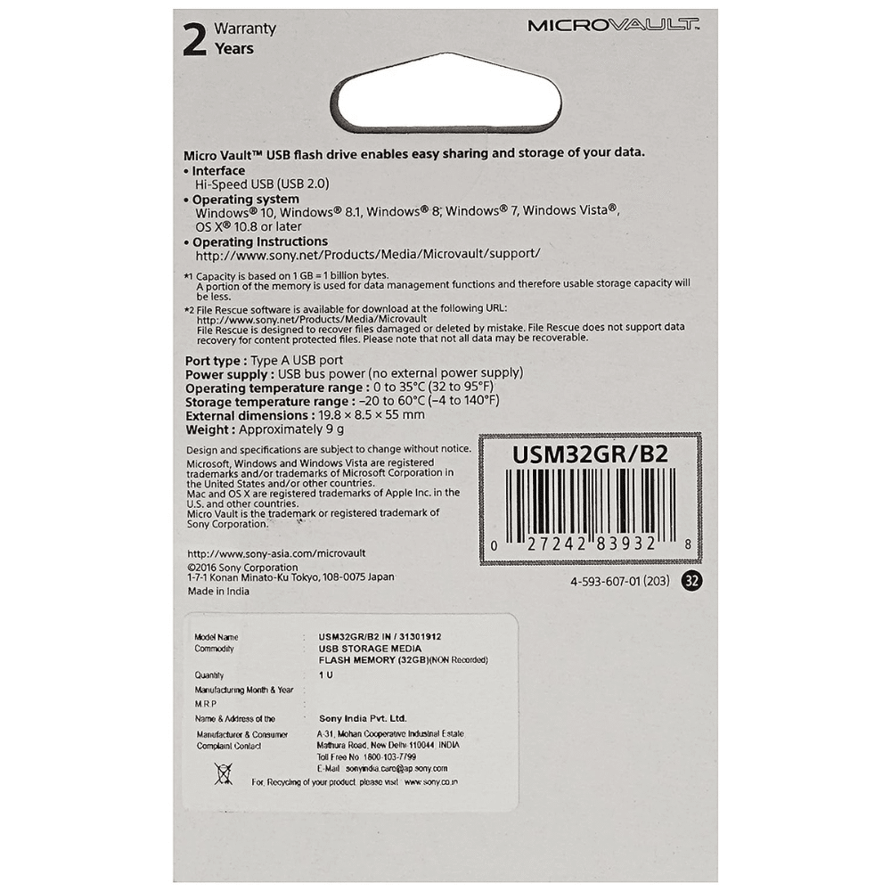 3-27.png Sony Microvault 32GB USB Pen Drive (Black) - Image 3