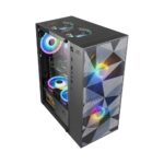 Ant Esports ICE-310MT Mid-Tower ATX Computer Case I Gaming Cabinet – Black Support ATX/Micro-ATX/ITX Motherboard with 2 x 180 mm Rainbow Front Fans and 1 x 120 mm Rear Fan Pre-Installed - Image 4