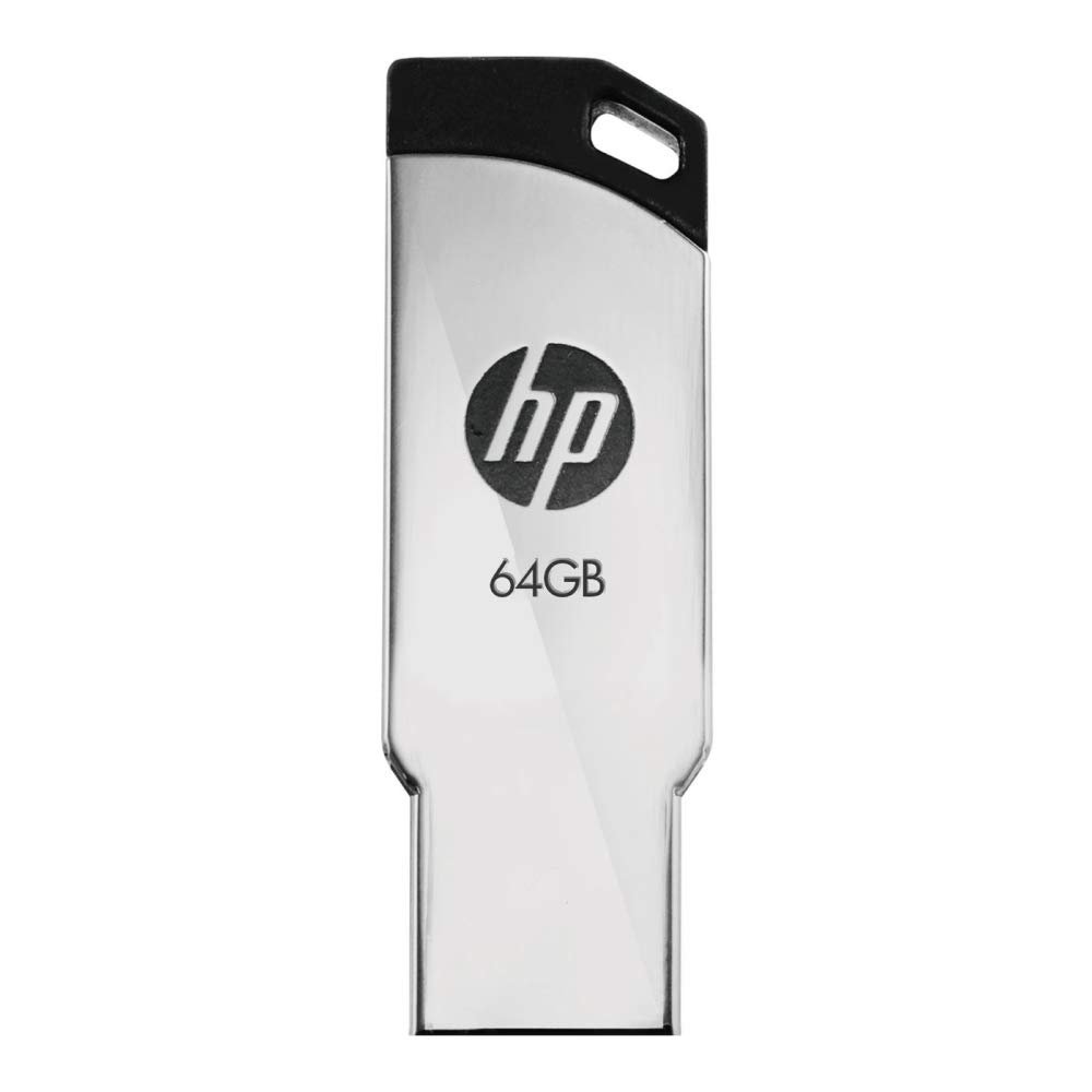 410dQNXEADL._SL1000_.jpg HP v236w USB 2.0 64GB Pen Drive, Metal, Silver - Image 1