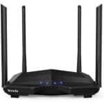 Tenda AC10 AC1200 Dual-Band Gigabit WiFi Router – MU-MIMO, VPN Support, 4 Ports, Black