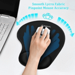 Mouse Pad with Wrist Rest – Lycra Cloth Nonslip - Image 3