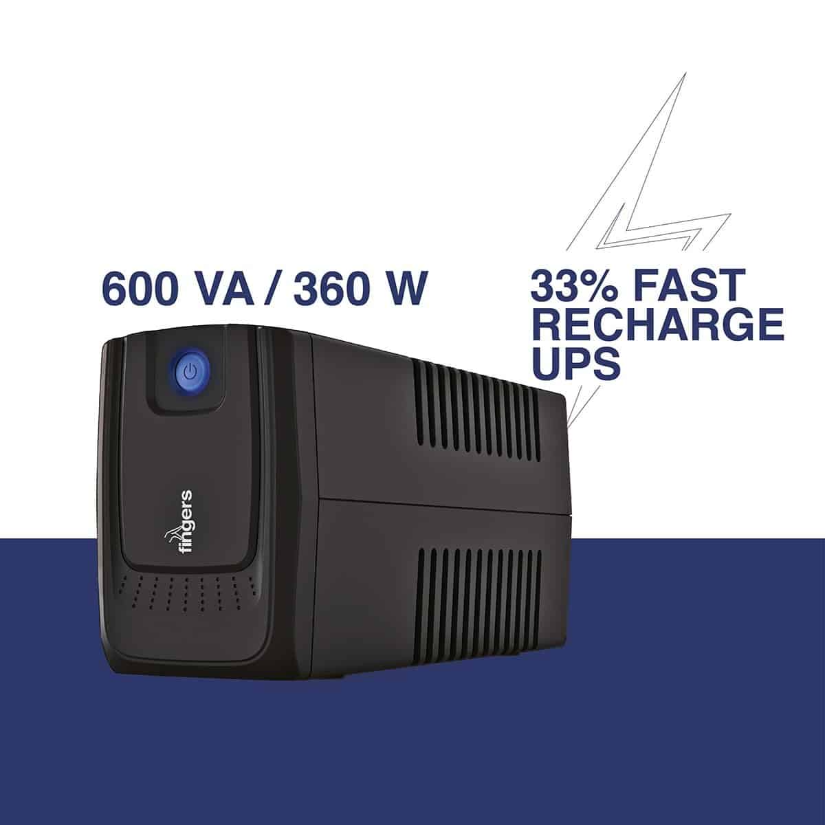 51nTfqOutBL._SL1200_.jpg FINGERS FR-630N3 Fast Recharge Line Interactive UPS Power Protection (600 VA / 360 W) - Image 2