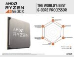 AMD 5000 Series Ryzen 5 5600X Desktop Processor 6 cores 12 Threads 35 MB Cache 3.7 GHz Upto 4.6 GHz AM4 Socket 500 Series Chipset (100-100000065BOX) - Image 3